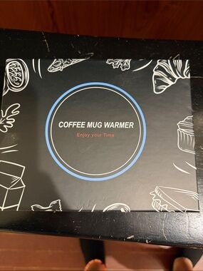 Coffee Mug Warmer - Black with Blue Accent